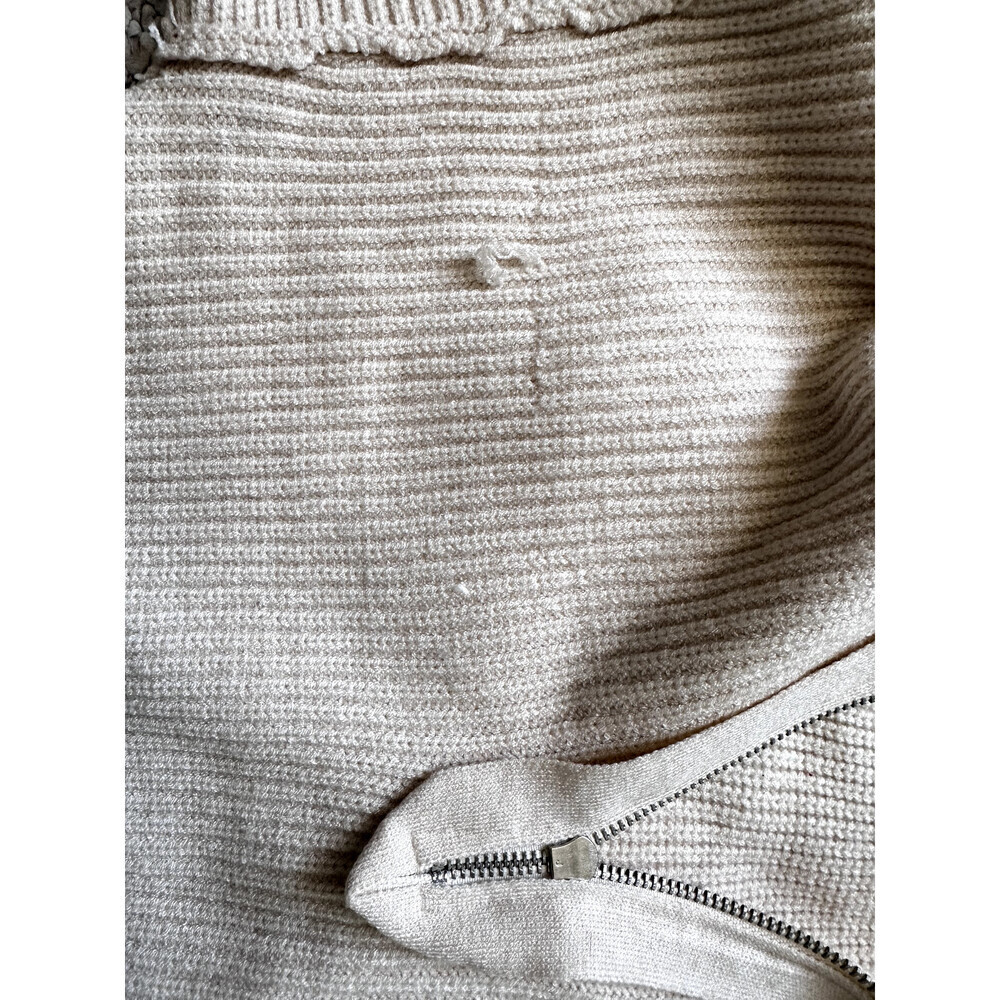 STEVE MADDEN Rowan Quarter Zip Pullover XS Ribbed Sulphur Springs Ivory - Picture 13 of 15